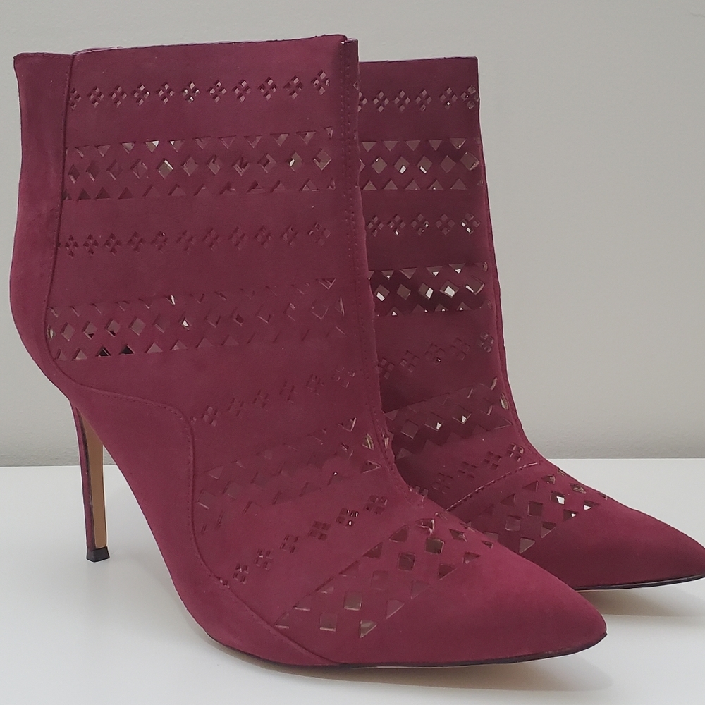 Eloquii burgundy cutout booties size 11W
